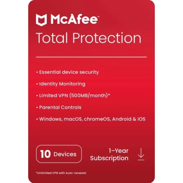 mcafee total protection 10 dispositivos