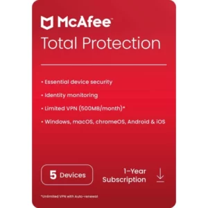 McAfee total protection 5 dispositivos