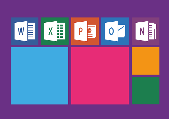 Icons of Microsoft Office apps, including Word, Excel, PowerPoint, and Outlook